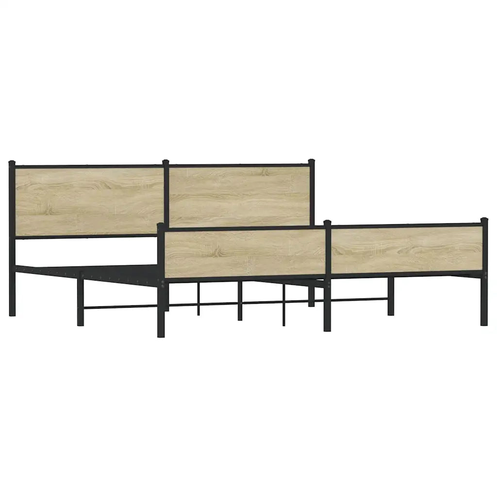 Giroletto senza Materaso in Metallo Rovere Sonoma 200x200 cm