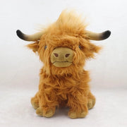 Animale Plush Realistico - Vacca delle Highlands - Giocattolo morbido - Decorazione per la fattoria - Regalo per bambini - Materiale lavabile - Cuscino animale