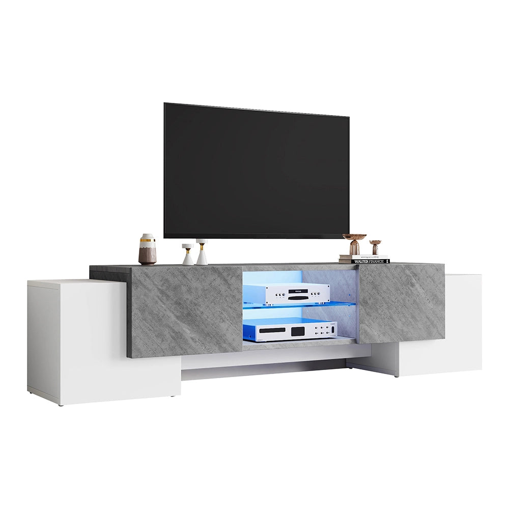 Mobile TV bianco/grigio - Xylo - 180x40x46.5cm per 60-70"