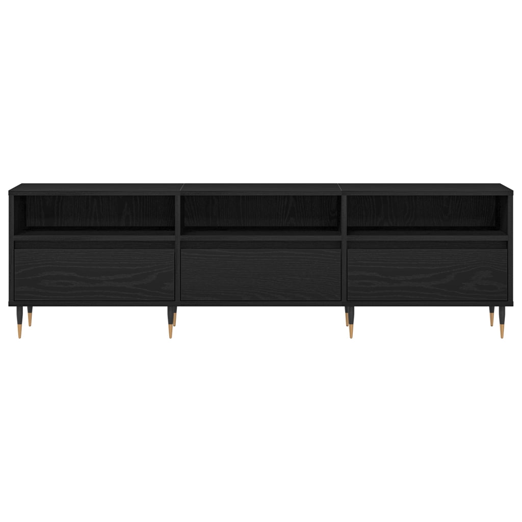 Mobile TV  Nero Rovere 150x30x44,5 cm Legno ingegnerizzato
