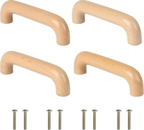 Mobili in legno moderni - 4 manici di mobile 96 mm - maniglie per cassetti - maniglie curvi per cucina - viti incluse