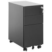 Armadietto mobile contenitore In Metallo Nero Con 3 Cassetti Con Serratura A Chiave Ruote Industriali Moderni Home Office Garage
