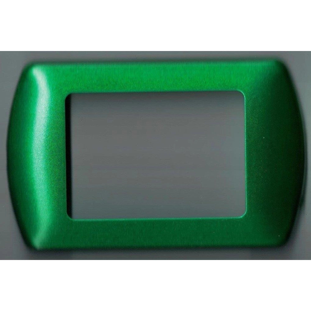 Trade Shop - Placchette Placche In Abs Compatibili Per Serie Living International Placca - Verde Metallizzato -3 Fori     -
