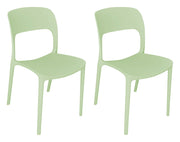 Set da 2 sedie impilabili in polipropilene verde salvia - Maya - SD33MAPP