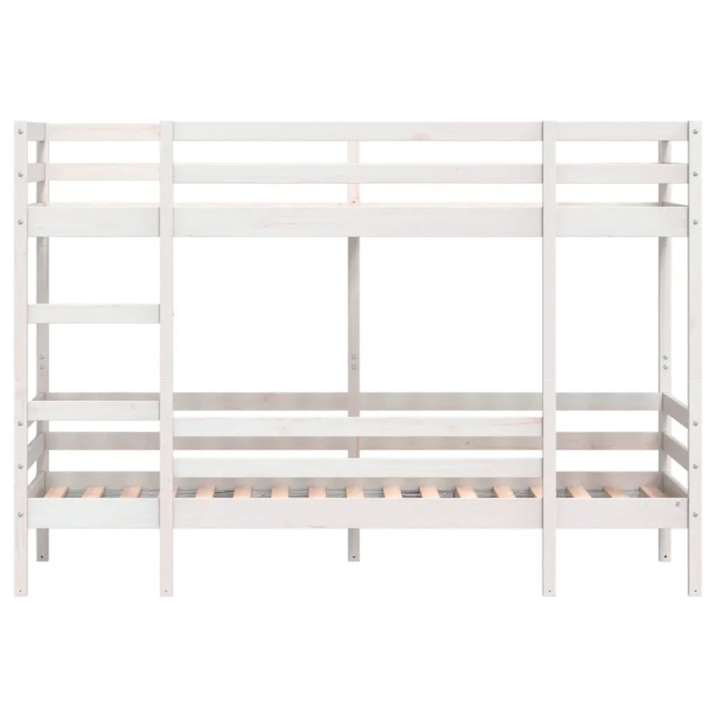Letto singolo | Letto per adulti | Letto a Castello senza Materasso Bianco 90x190cm Massello Pino