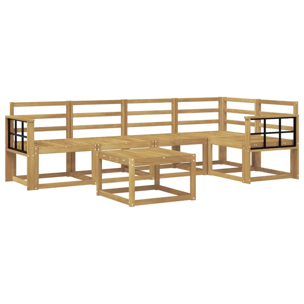 Set di divani da esterno 6 pcs Bianco Legno di Acacia Massello 3387673
