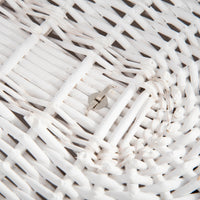 Cesto Portabiancheria 51x38x57 cm in Vimini con Coperchio e Sacco Interno Bianco