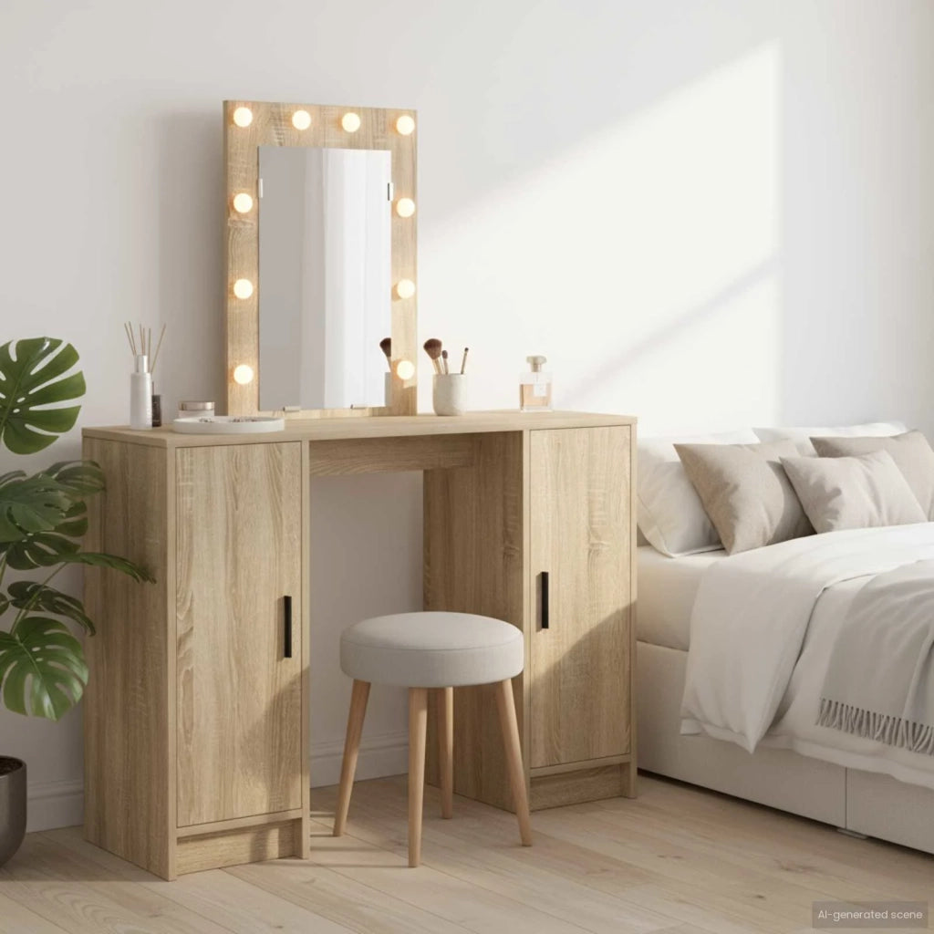 Tavolo da Trucco Marrone 102 x 33 x 135 cm Legno multistrato 865183