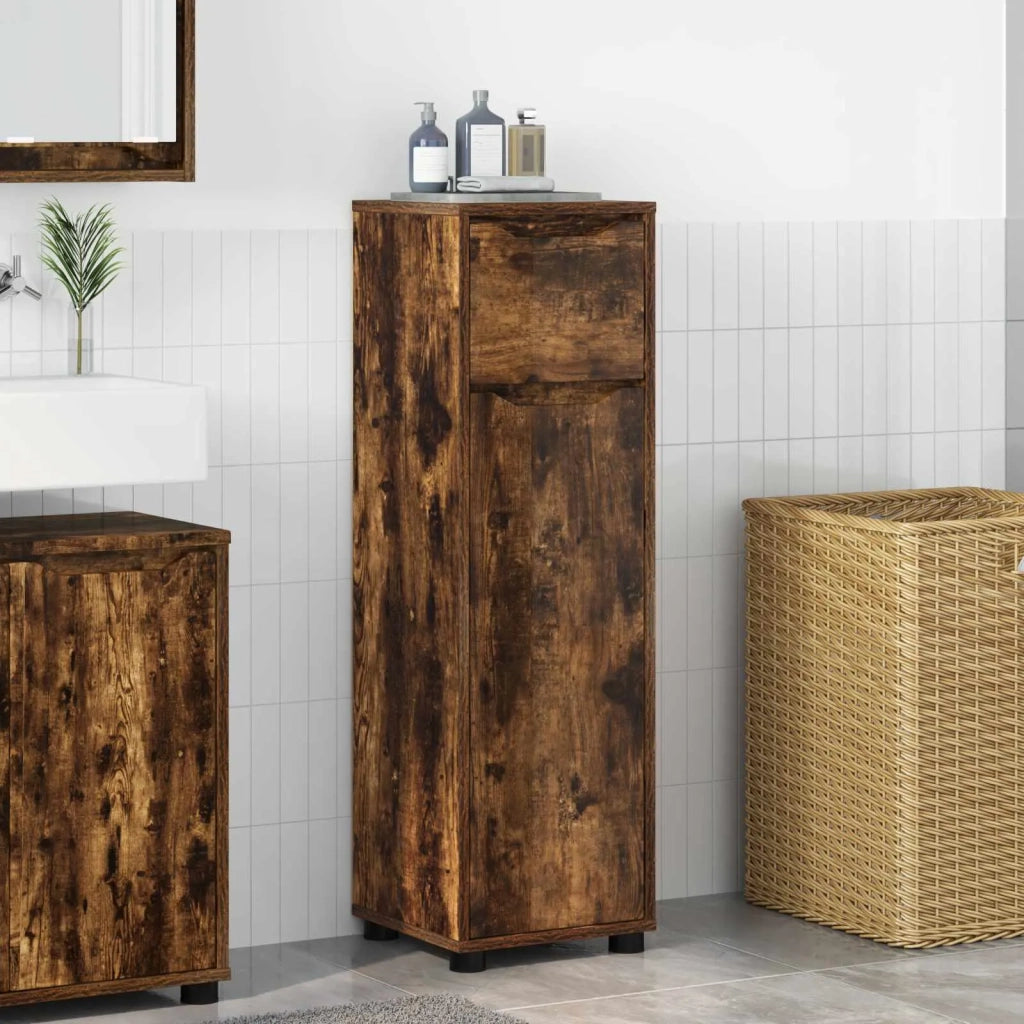 Mobile da Bagno con cassetto Rovere fumé 30,5 x 30 x 101 cm 888742