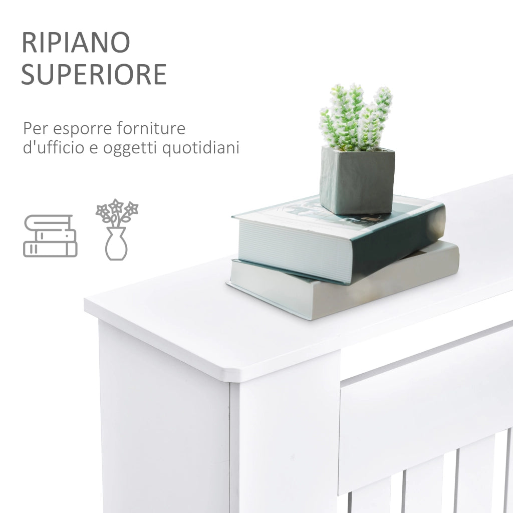 Copritermosifone a Doghe in MDF ¨C Zephmum ¨C Bianco 152x19x81 cm