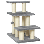 Scaletta per Cani e Gatti con Tiragraffi in Sisal 3 Gradini 54 cm