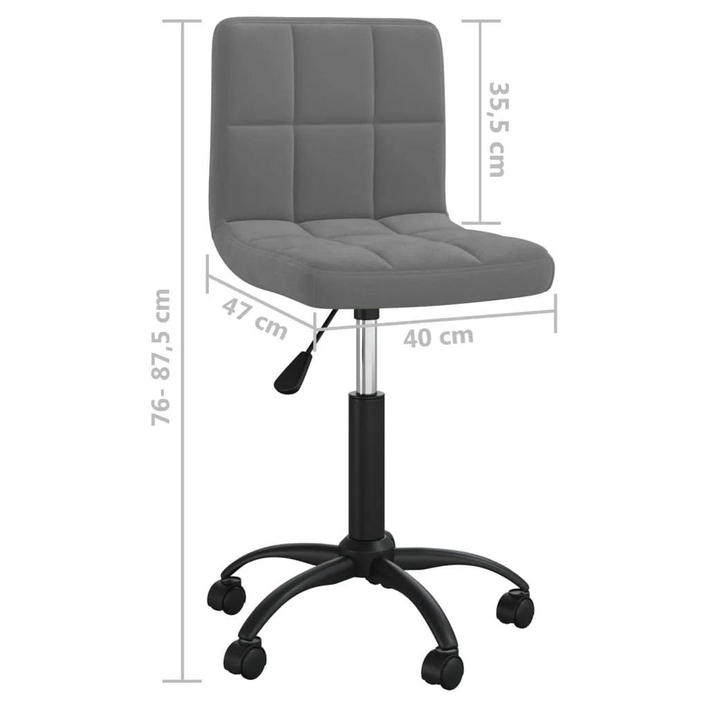 Sedia girevole da ufficio/studio velluto grigio scuro 02_0024134