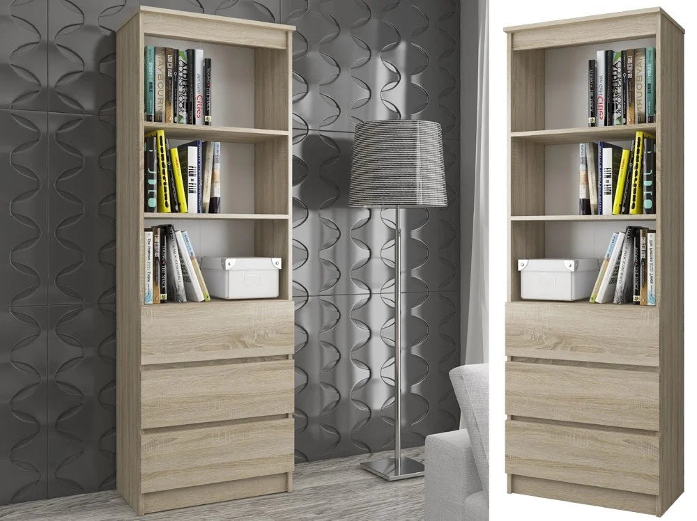Libreria AKORD R60 Sonoma Quercia 60 cm 3 cassetti 60x35x180 cm
