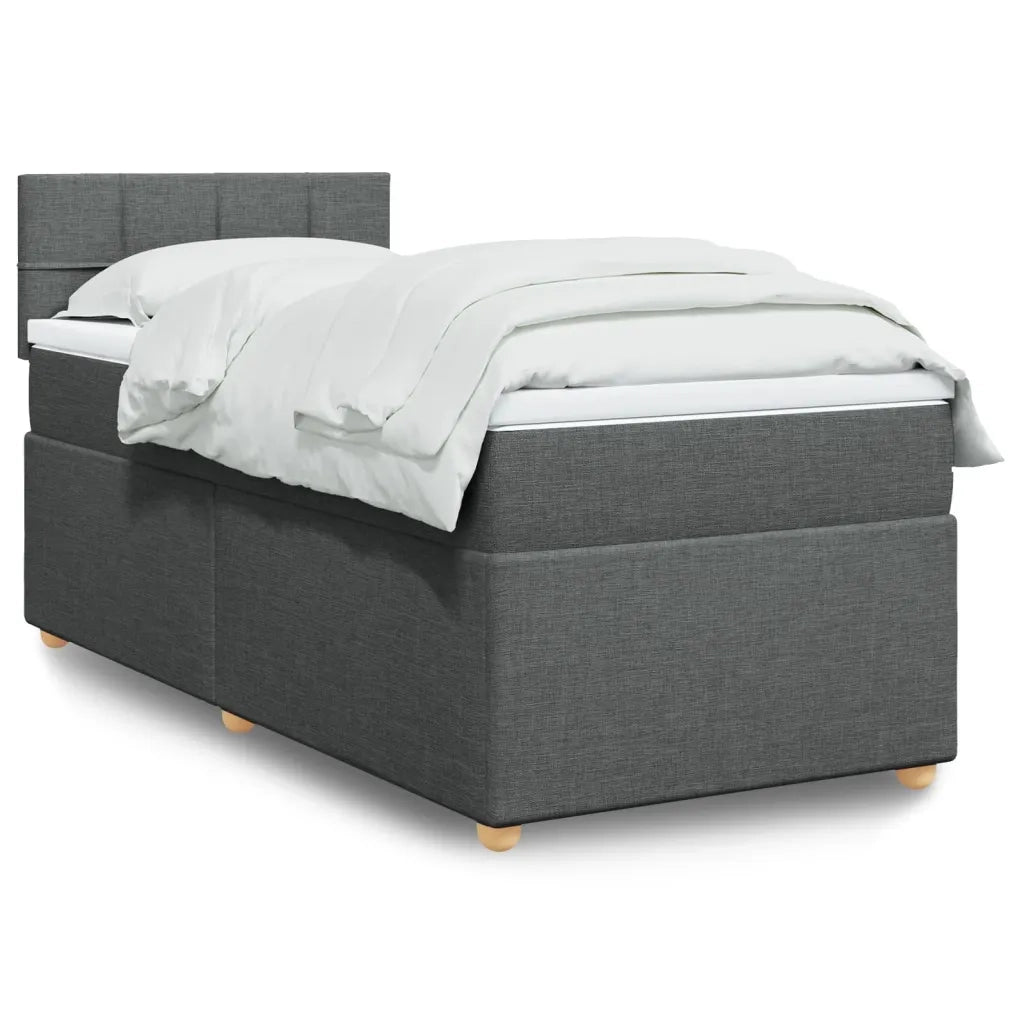 Giroletto a Molle con Materasso Grigio Scuro 90x190 cm Tessuto 3288836