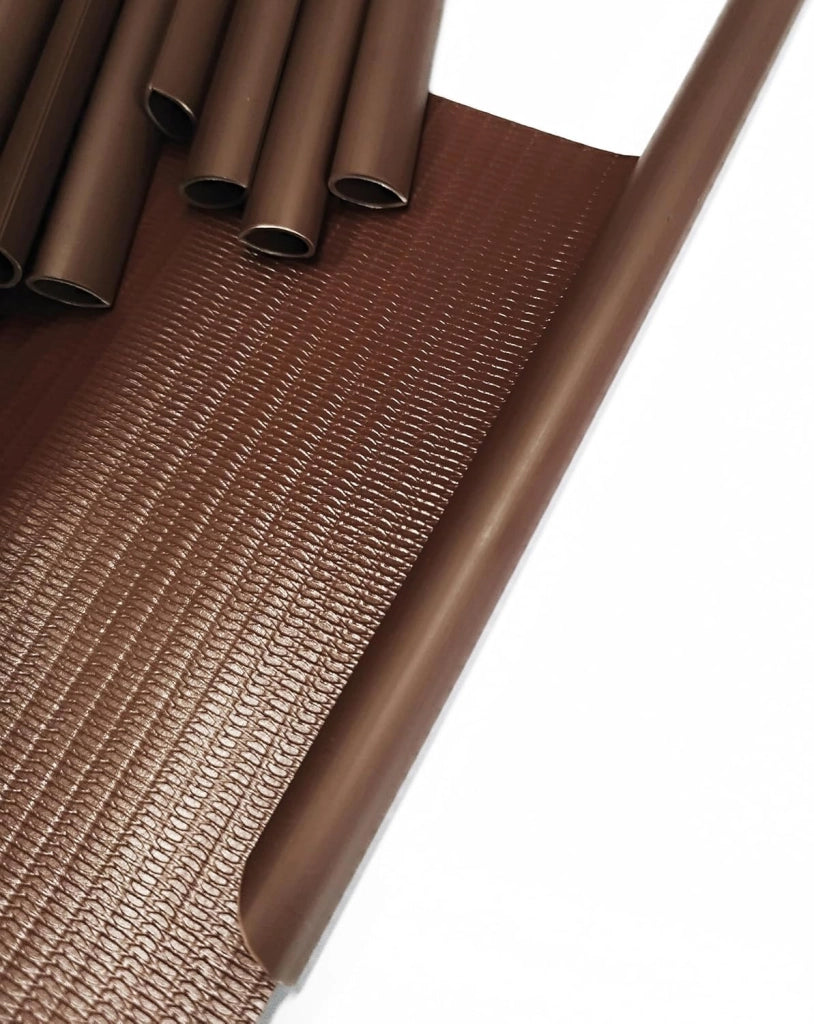Strisce Frangivista in PVC con 25 Clip, Privacy Marrone