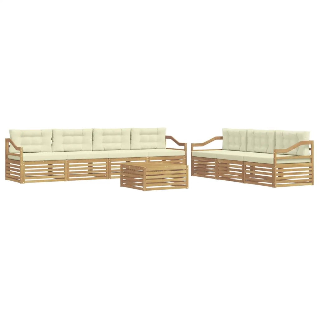 Set di divani da esterno 8 pcs Bianco e Crema 79 x 79 x 37 cm