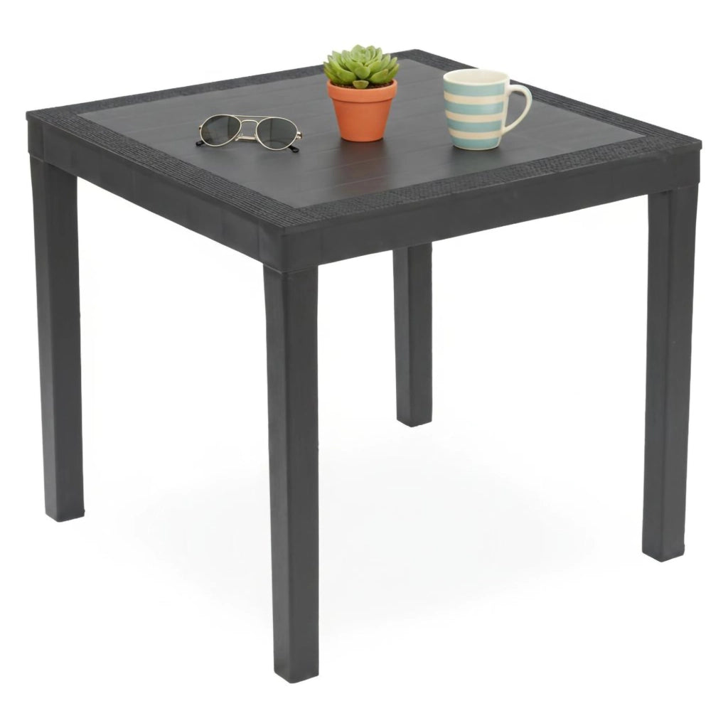 Frostproof, Tavolo da Esterno 4 Posti Made in Italy, 78x78x73h cm Nero Antracite