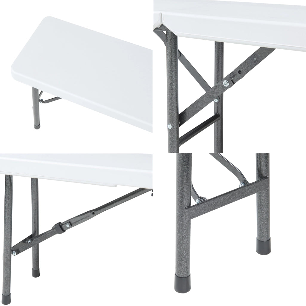 Set di 2 Panche Pieghevoli Ljusnarsberg 180 x 25 x 43 cm Bianco [en.casa]