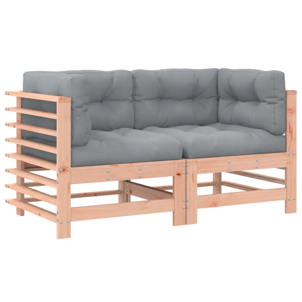 Divano componibile-Divani Angolari con Cuscini 2 pz in Legno Massello di Douglas 777444