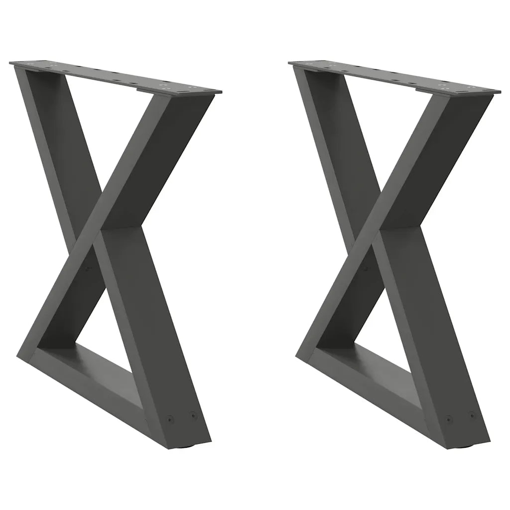 vidaXL Gambe per tavolino 2 pz Antracite 60x(42-43,3) cm Acciaio