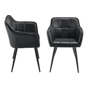 Set di 2 Sedie per Sala Pranzo Birmingham Similpelle Nero [en.casa]