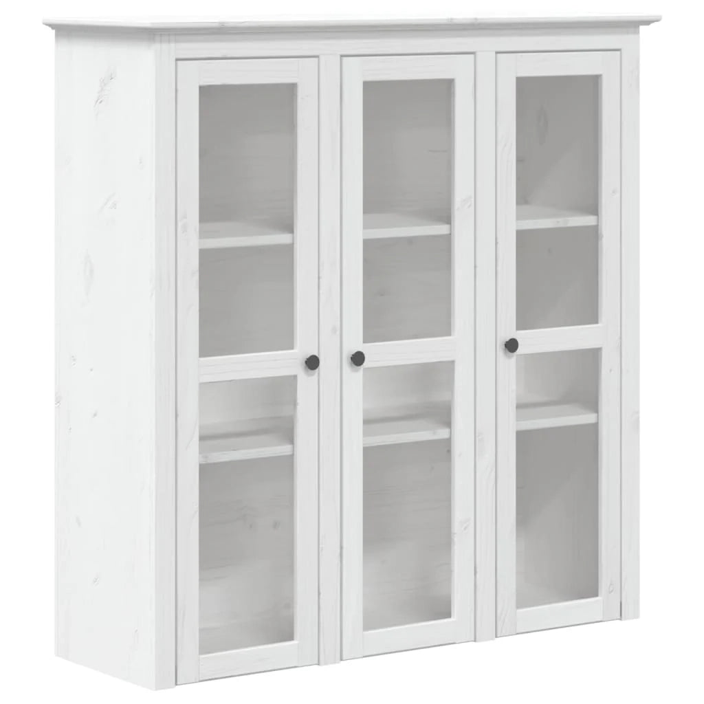 BODO 115,5 x 43 x 200,5 cm Credenza in legno massello di pino bianco cassettiera mobile contenitore organizer per cucina soggiorno salotto