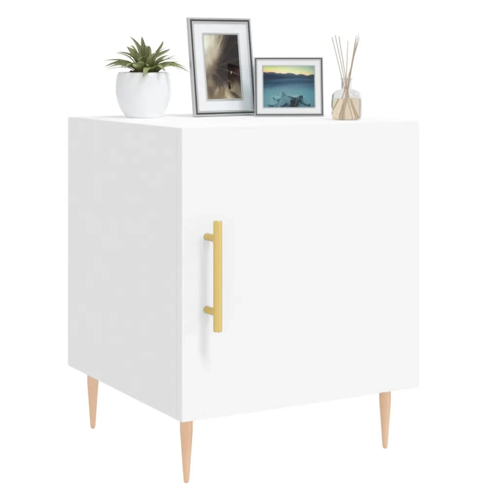 Comodino Bianco 40x40x50 cm in Legno Multistrato 827532