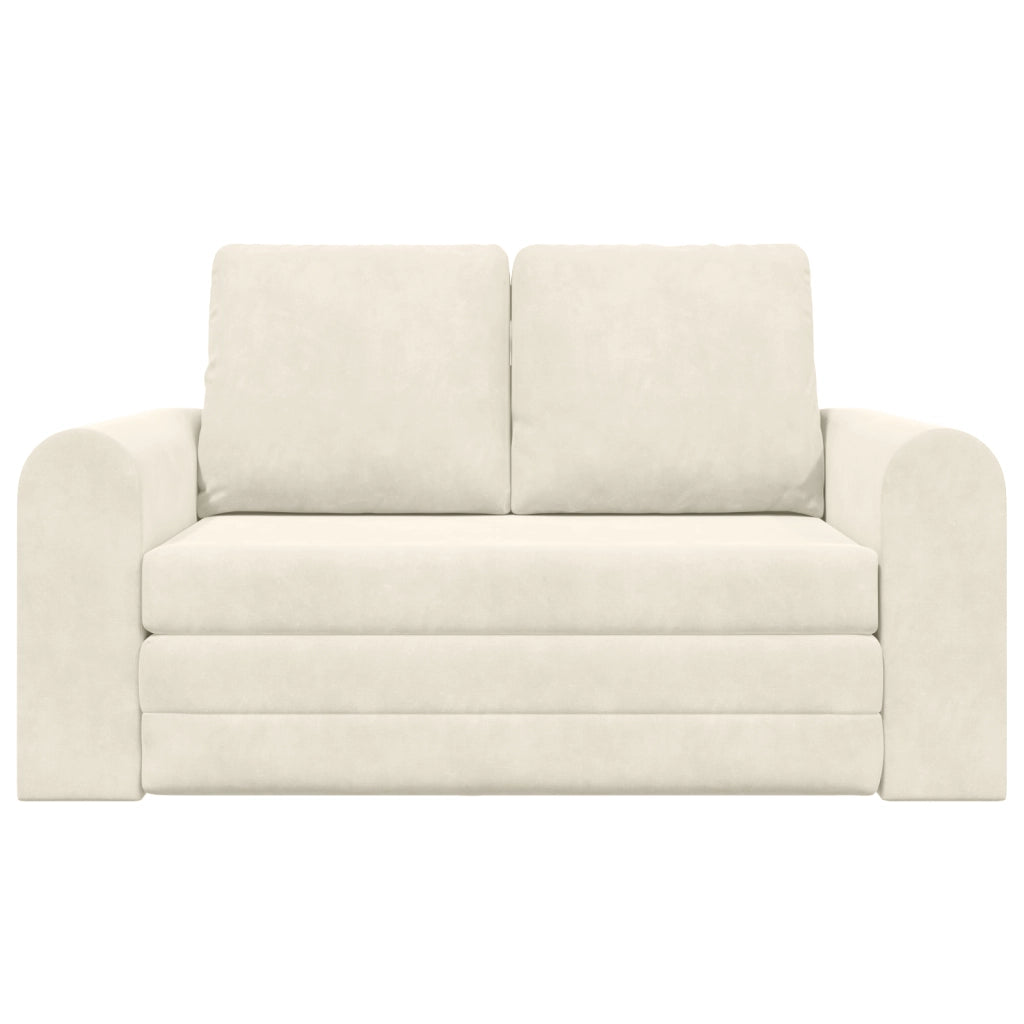 Divano a Letto 2-in-1 Panna 148x71x83 cm in Velour