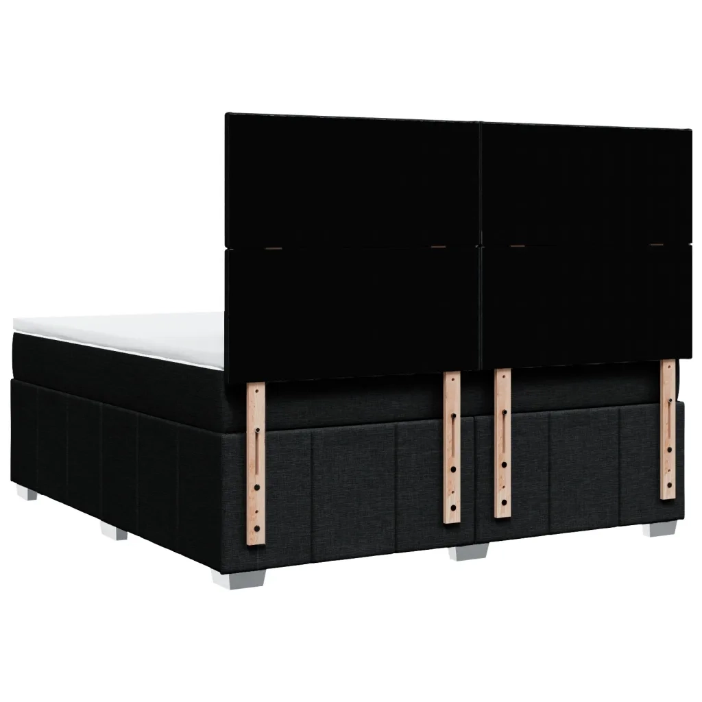 vidaXL Giroletto a Molle con Materasso Nero 180x200 cm in Tessuto