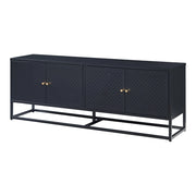 Mobile porta TV mobile porta TV per soggiorno ripiano in acciaio 153 x 35 x 55 cm nero 03_0010059