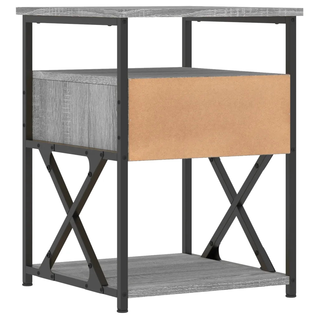 Comodini 2 pz-Set di 2 Tavolino da notte Grigio Sonoma 40x42x55 cm in Legno Multistrato