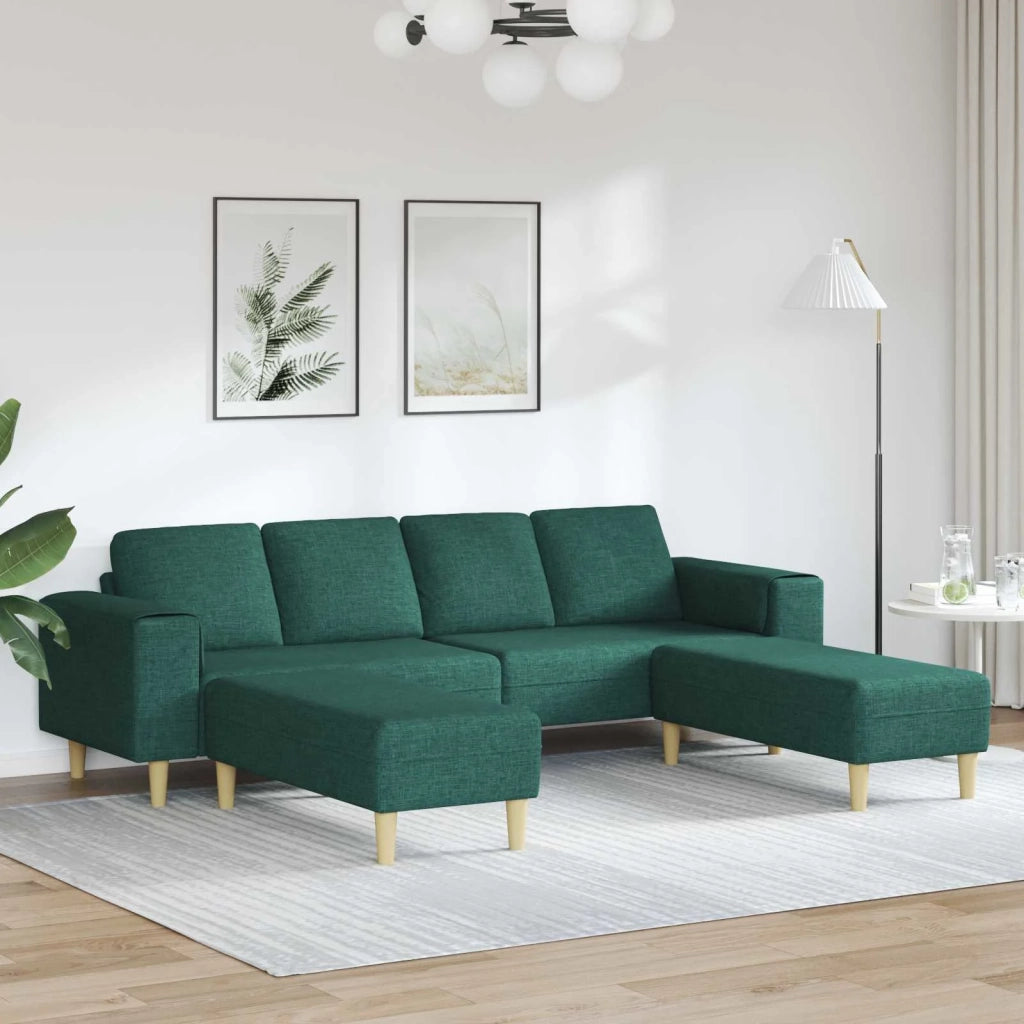 Divano per Soggiorno 3 pcs Verde Scuro Poliestere 3335116