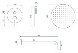 Set Doccia Da Incasso Rea Lungo Chrome + Box