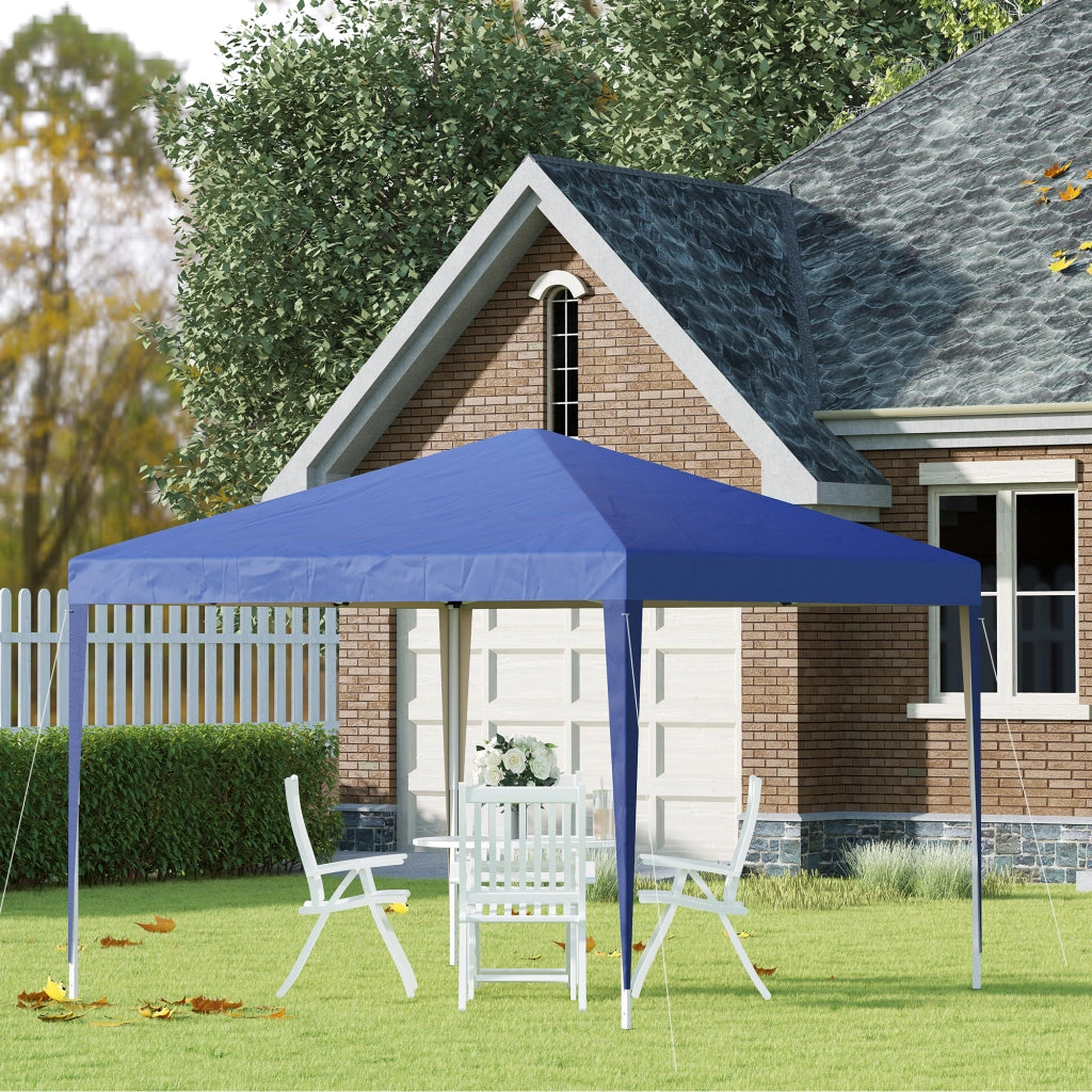 Gazebo 3x3 m in Acciaio e Tessuto Oxford con Picchetti, Funi e Borsa da Trasporto, Blu