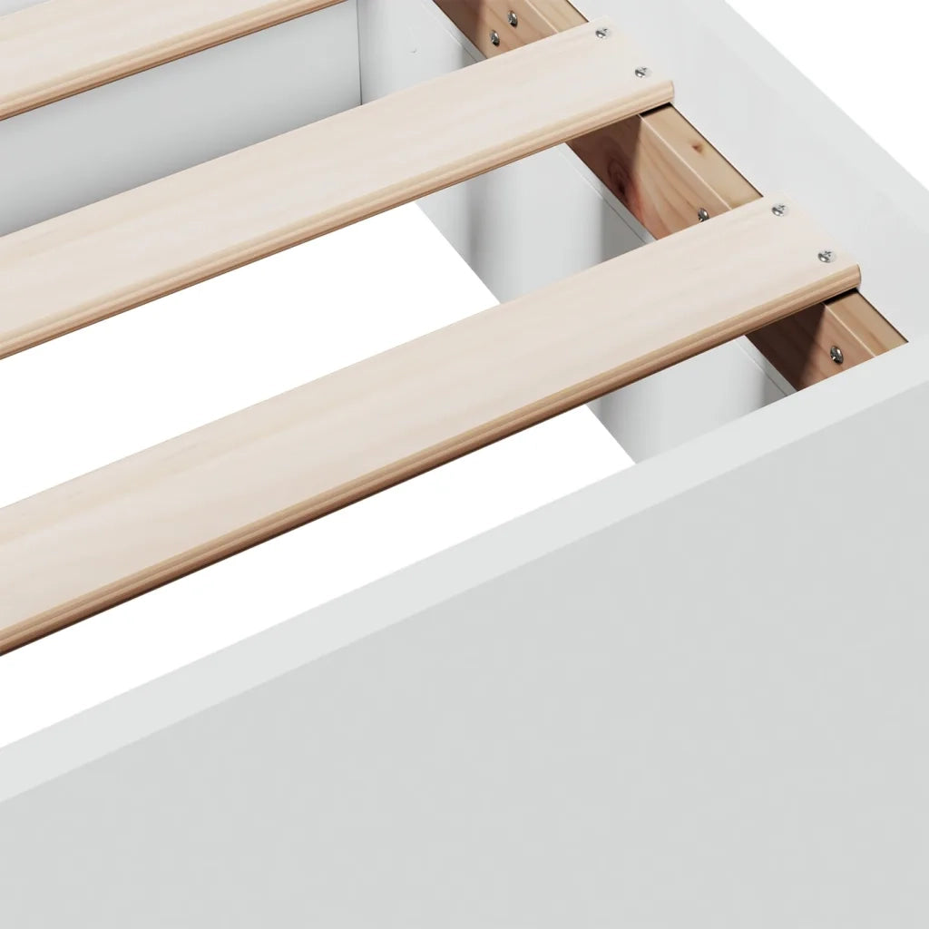 vidaXL Giroletto con Cassetti Bianco 90x200 cm in Legno Multistrato