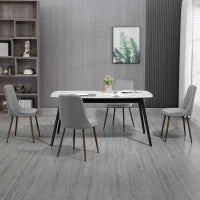 Sedie da Cucina Imbottite, Set 4 Pezzi in Poliestere e Acciaio, 47x55x86 cm, Grigio