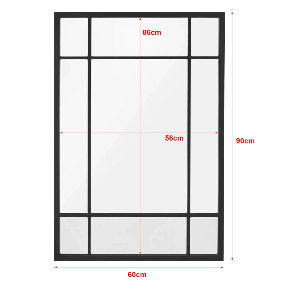 Specchio da parete rettangolare 90 x 60 cm nero opaco 03_0007894