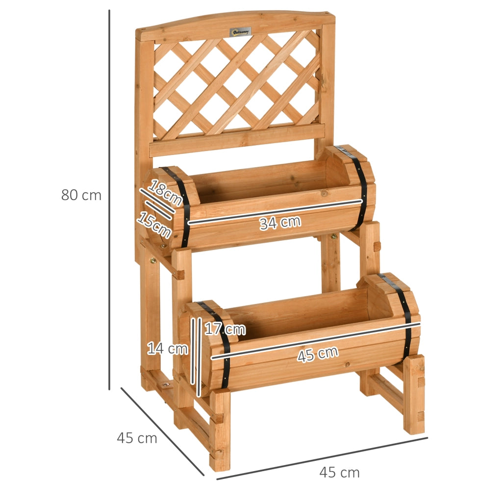 FIORIERA CON TUTORE 45 x 45 x 80 cm in legno massello giallo