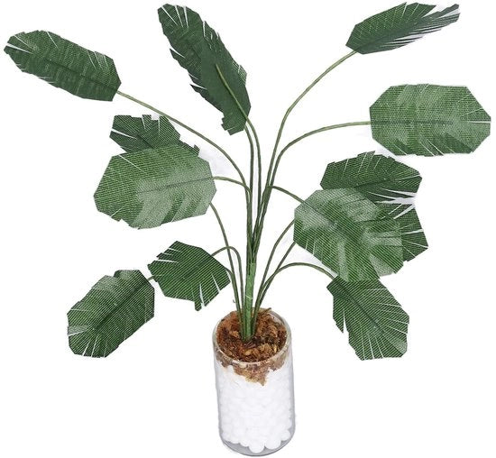 Piante per miniatura - Banana - Decorazione per casa di bambole - Bonsai - Vaso di vetro bianco - Scala 1:12 - Piante per casa di bambole