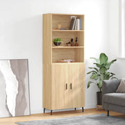 Credenza-Buffet-Armadio da cucina Rovere Sonoma 69,5x34x180 cm in Legno Multistrato 976332