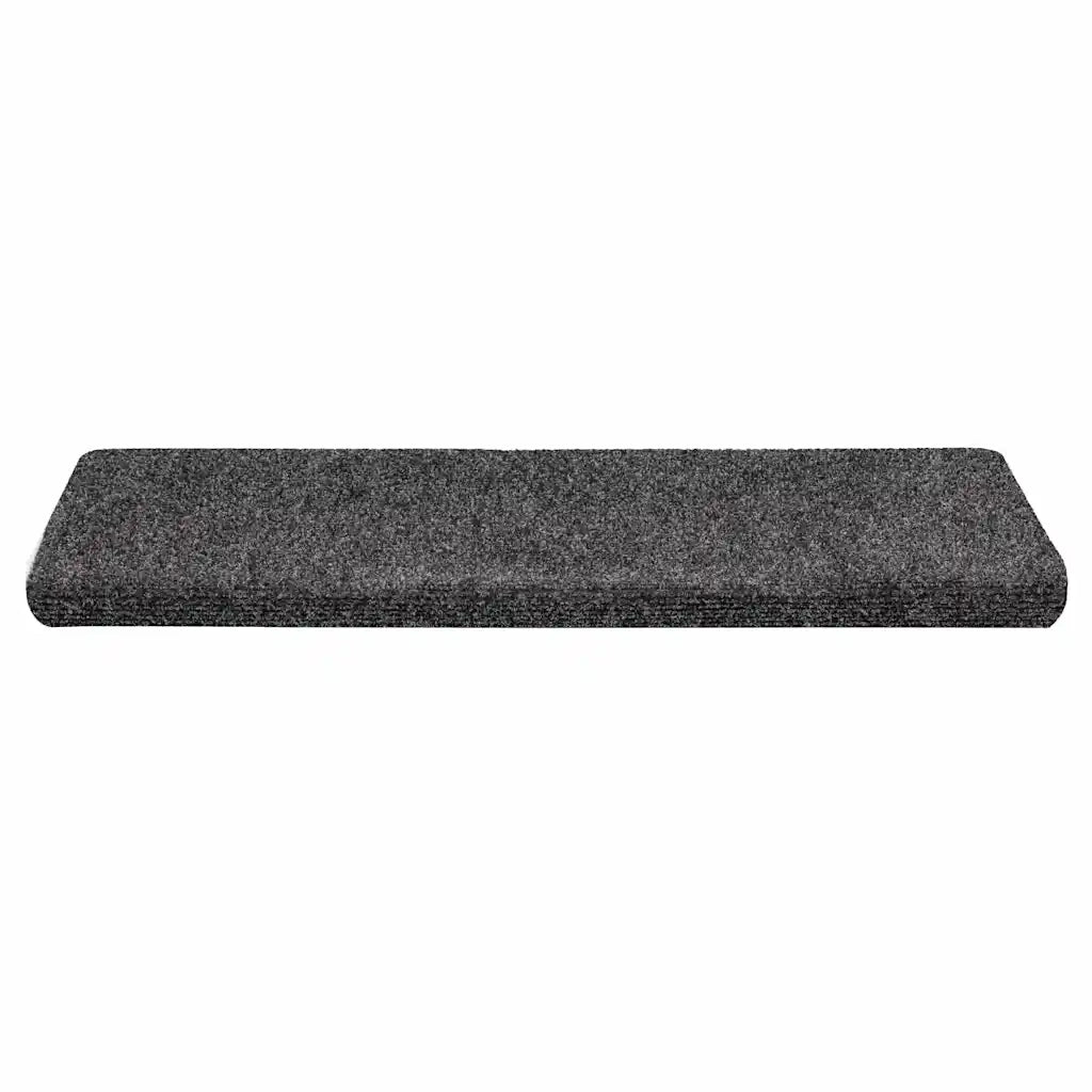 Tappetini per scale autoadesivi 30 pz 65x21x4 cm Grigio Scuro bordo rettangolare 3365692