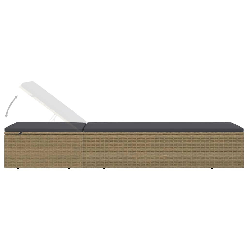 Lettino prendisole sdraio lettino da giardino mobili da esterno per patio resina intrecciata marrone e grigio scuro 02_0012924