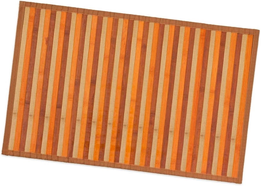 Tappeto Bamboo Legno 50x77 cm Stuoia Cucina Degradè Tovaglietta Colazione Retro Antiscivolo Beige
