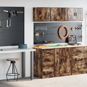 vidaXL Armadi da Garage 2 pz Rovere Fumo in Legno Multistrato