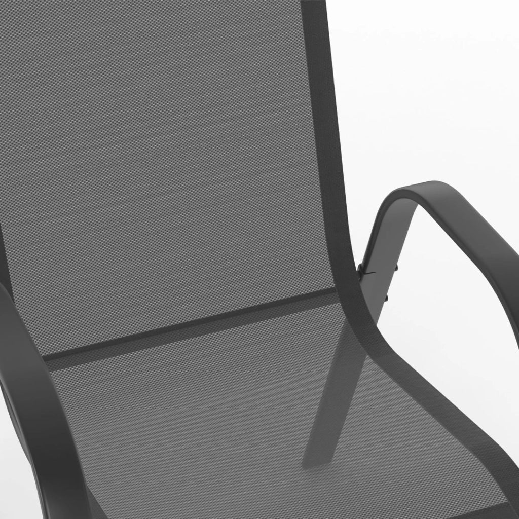 Set di mobili da Giardino Madrid Tavolo 150 CM e 6 sedie impilabili Grigio Antracite