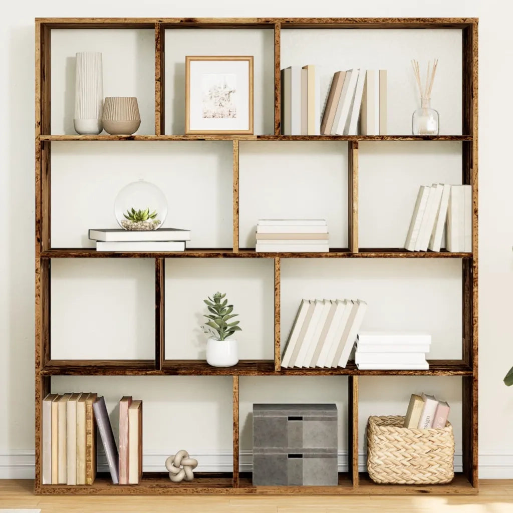 Libreria-Scaffale per Libri-Mobile di Stoccaggio Legno Antico 132x29x141,5 cm in Legno Multistrato