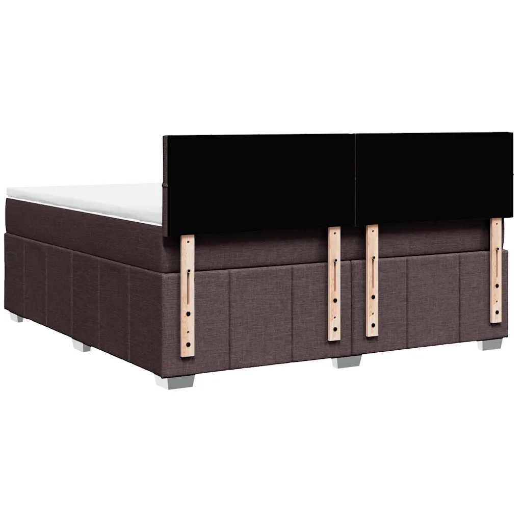Giroletto a Molle con Materasso Marrone Scuro 180x200cm Tessuto 3287150