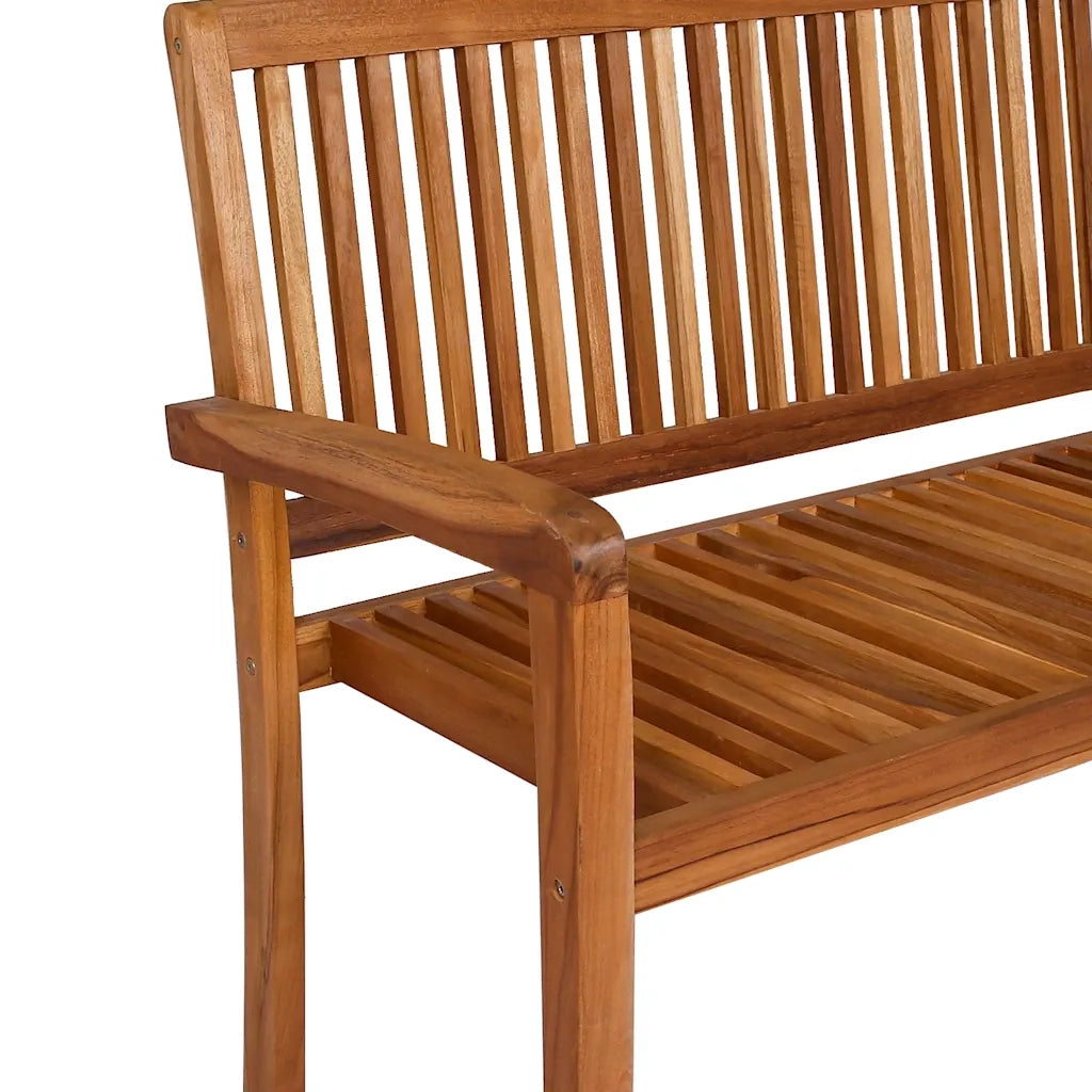 Panchina Giardino | Panca da Giardino Impilabile 3 Posti 159 cm Legno Massello Teak