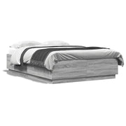Letto matrimoniale | Letto per adulti | Giroletto Grigio Sonoma 160x200 cm in Legno Multistrato