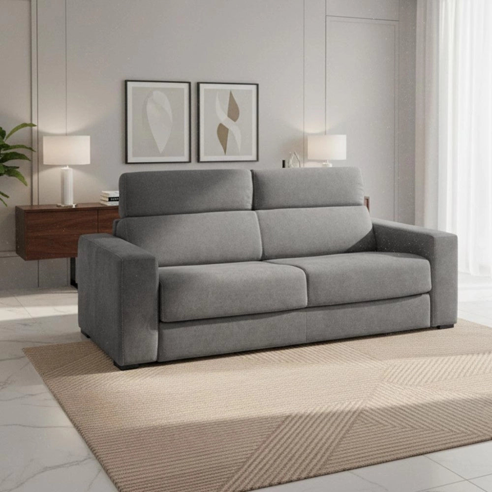 Divano letto 3 posti Crien tessuto Luna24 grigio elephant